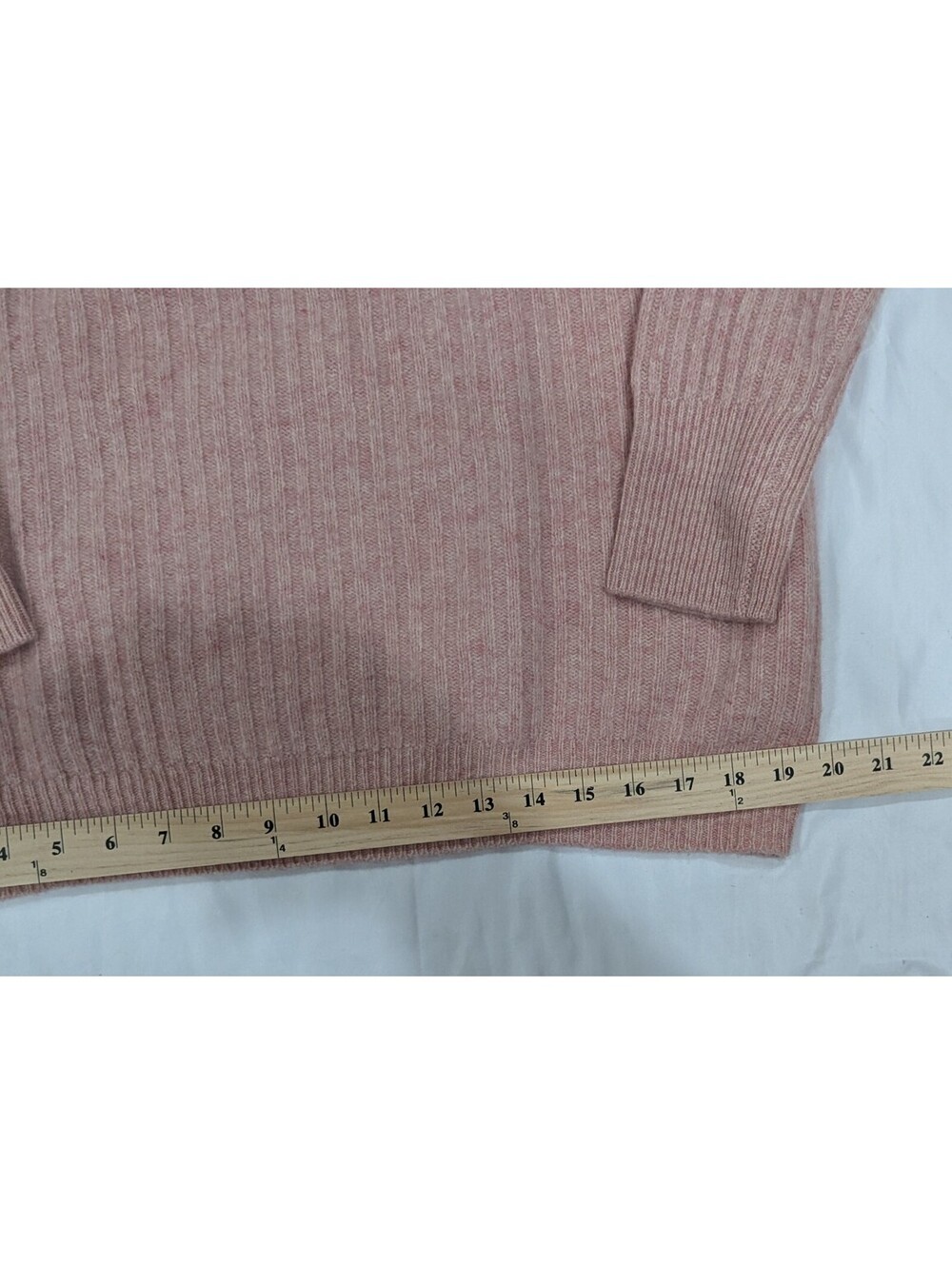 Liny Xin 100% Merino Wool Ribbed Turtleneck Sweater Pink Tagged XXL Fits US L/XL - Picture 7 of 10